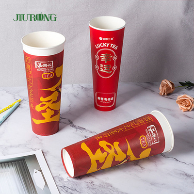 16oz biodegradowalny papierowy kubek z tektury falistej z pokrywką PLA