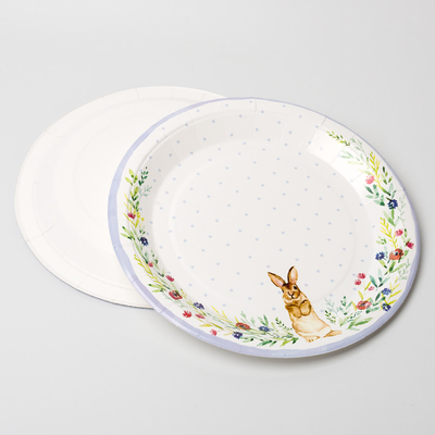 Jednorazowy śliczny królik papierowy talerz Dziecko Party Supplies Zestaw naczyń