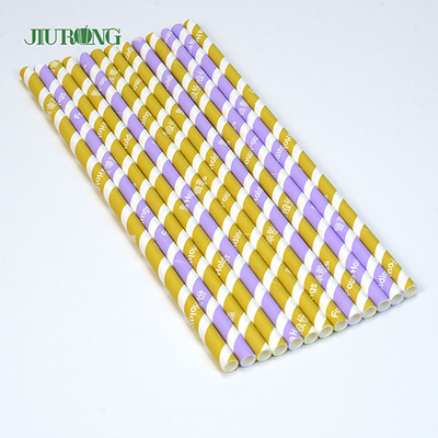 Kolorowe biodegradowalne papierowe słomki do picia Kraft 10 * 250 mm Food Grade