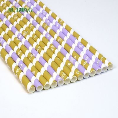 Kolorowe biodegradowalne papierowe słomki do picia Kraft 10 * 250 mm Food Grade