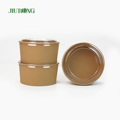 1100 ml Ekologiczna miska do sałatek z papieru pakowego Jednorazowa z pokrywką PET