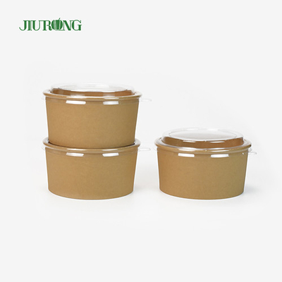 1100 ml Ekologiczna miska do sałatek z papieru pakowego Jednorazowa z pokrywką PET