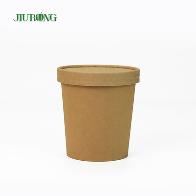 Biodegradowalna miska papierowa Salad Kraft 8 uncji Eco Friendly PLA Lid