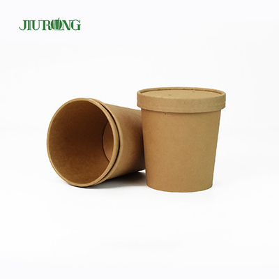 Biodegradowalna miska papierowa Salad Kraft 8 uncji Eco Friendly PLA Lid