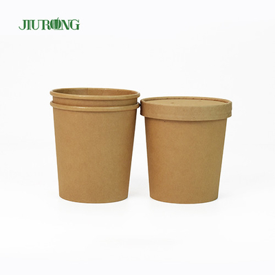 Biodegradowalna miska papierowa Salad Kraft 8 uncji Eco Friendly PLA Lid
