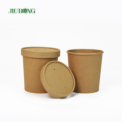 Biodegradowalna miska papierowa Salad Kraft 8 uncji Eco Friendly PLA Lid