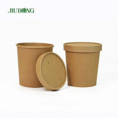 Biodegradowalna miska papierowa Salad Kraft 8 uncji Eco Friendly PLA Lid