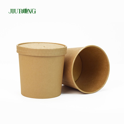 16 OZ zastawa stołowa Miska na papierowe kubki Biodegradowalne małe miski papierowe z pokrywkami