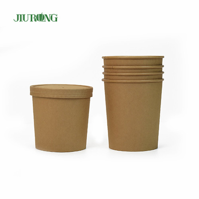 16 OZ zastawa stołowa Miska na papierowe kubki Biodegradowalne małe miski papierowe z pokrywkami