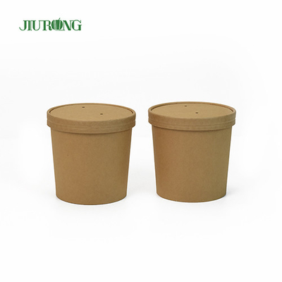 16 OZ zastawa stołowa Miska na papierowe kubki Biodegradowalne małe miski papierowe z pokrywkami