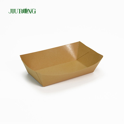 Jednorazowe pojemniki papierowe nadające się do recyklingu Ekologiczna tacka na żywność typu kraft 75 mm
