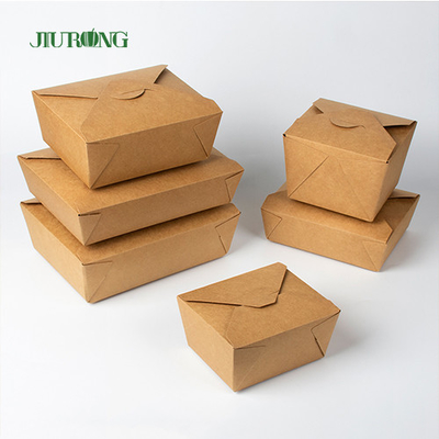 Jednorazowe pudełko na lunch z papieru pakowego Fast Food Delivery Pojemnik do pakowania na wynos