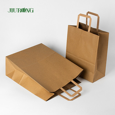 SOS Brown Kraft Paper Bag z uchwytem Recycled Lunch Food Packaging